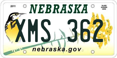 NE license plate XMS362