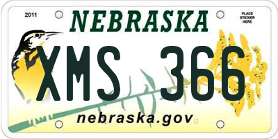 NE license plate XMS366