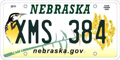 NE license plate XMS384