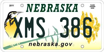 NE license plate XMS386