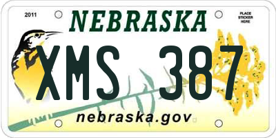 NE license plate XMS387