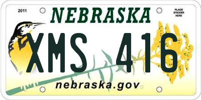 NE license plate XMS416
