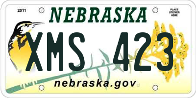 NE license plate XMS423