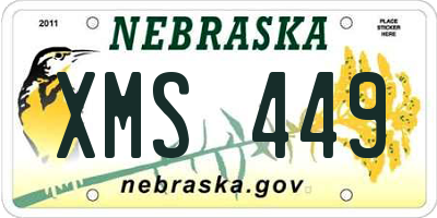 NE license plate XMS449