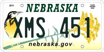 NE license plate XMS451