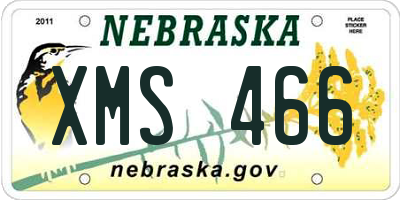 NE license plate XMS466
