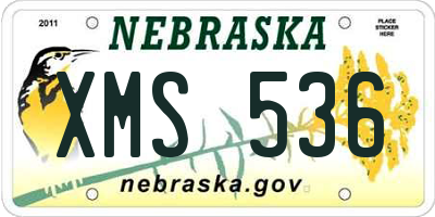 NE license plate XMS536