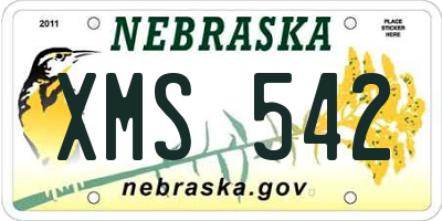 NE license plate XMS542