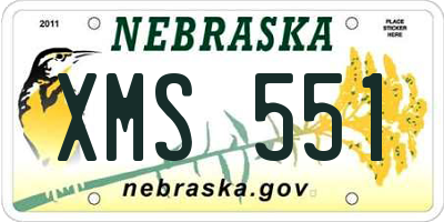 NE license plate XMS551