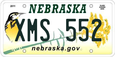 NE license plate XMS552