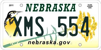 NE license plate XMS554