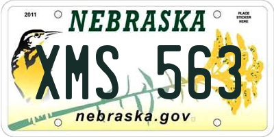 NE license plate XMS563