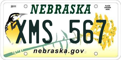 NE license plate XMS567