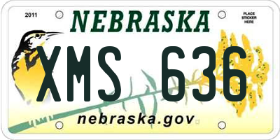 NE license plate XMS636