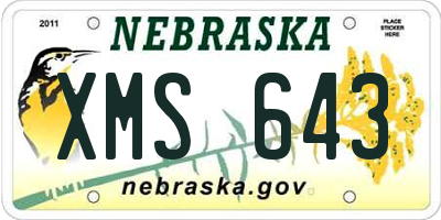 NE license plate XMS643