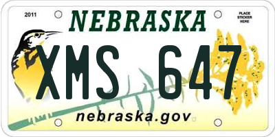 NE license plate XMS647