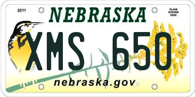 NE license plate XMS650