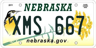 NE license plate XMS667