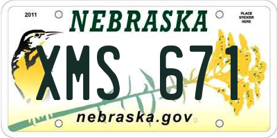 NE license plate XMS671