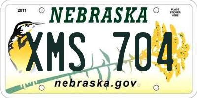 NE license plate XMS704