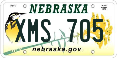 NE license plate XMS705