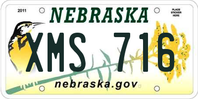 NE license plate XMS716