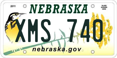NE license plate XMS740