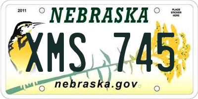 NE license plate XMS745