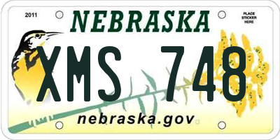 NE license plate XMS748