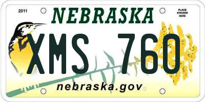 NE license plate XMS760