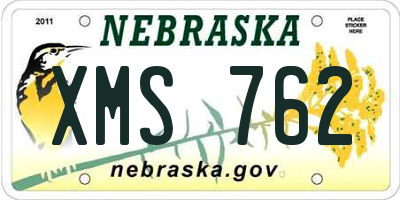 NE license plate XMS762
