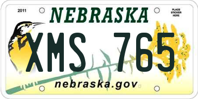 NE license plate XMS765