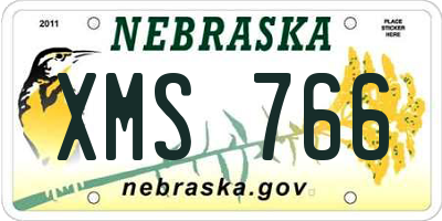 NE license plate XMS766