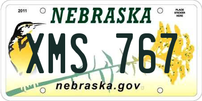 NE license plate XMS767