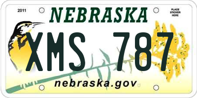 NE license plate XMS787