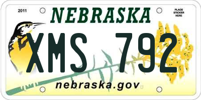 NE license plate XMS792