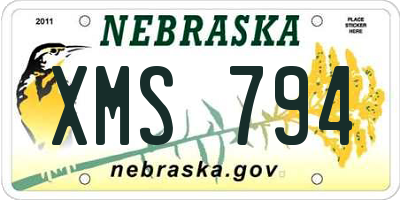 NE license plate XMS794