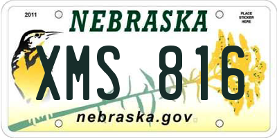 NE license plate XMS816