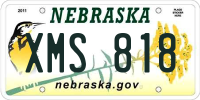 NE license plate XMS818