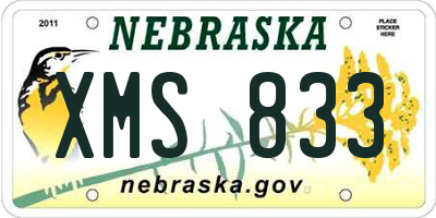 NE license plate XMS833