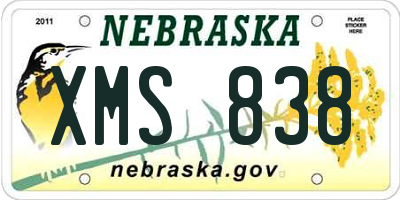 NE license plate XMS838