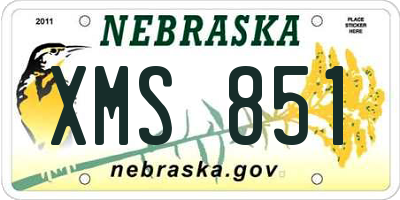 NE license plate XMS851