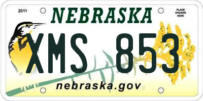 NE license plate XMS853