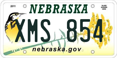NE license plate XMS854