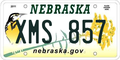 NE license plate XMS857