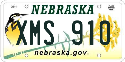 NE license plate XMS910