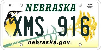 NE license plate XMS916