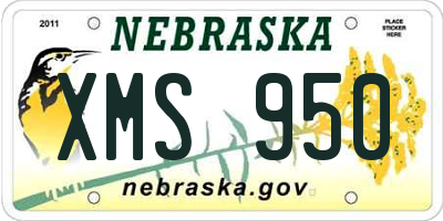 NE license plate XMS950
