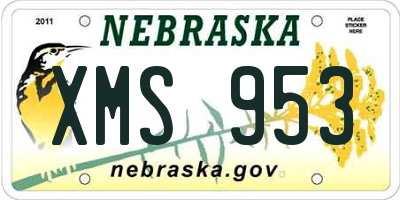NE license plate XMS953