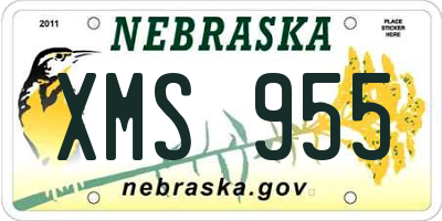 NE license plate XMS955